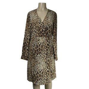 FRAME Leopard 100% SILK S M Animal Print Safari Quiet Luxury Mob Wife Dress